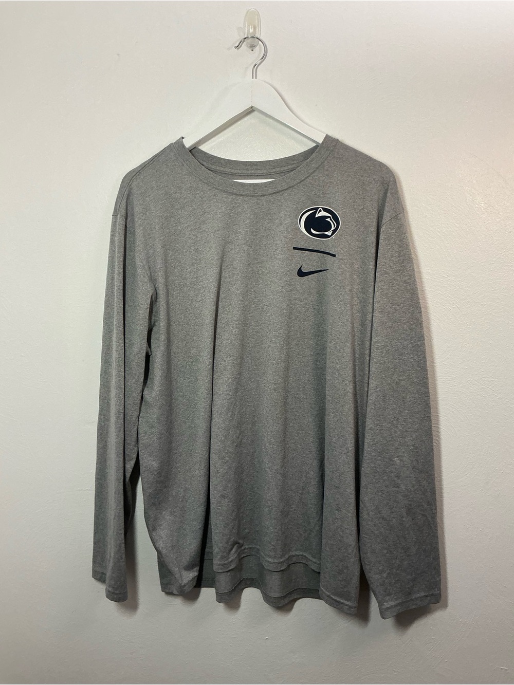 Nike Gray Long-Sleeve Performance Shirt Penn State Size XXL